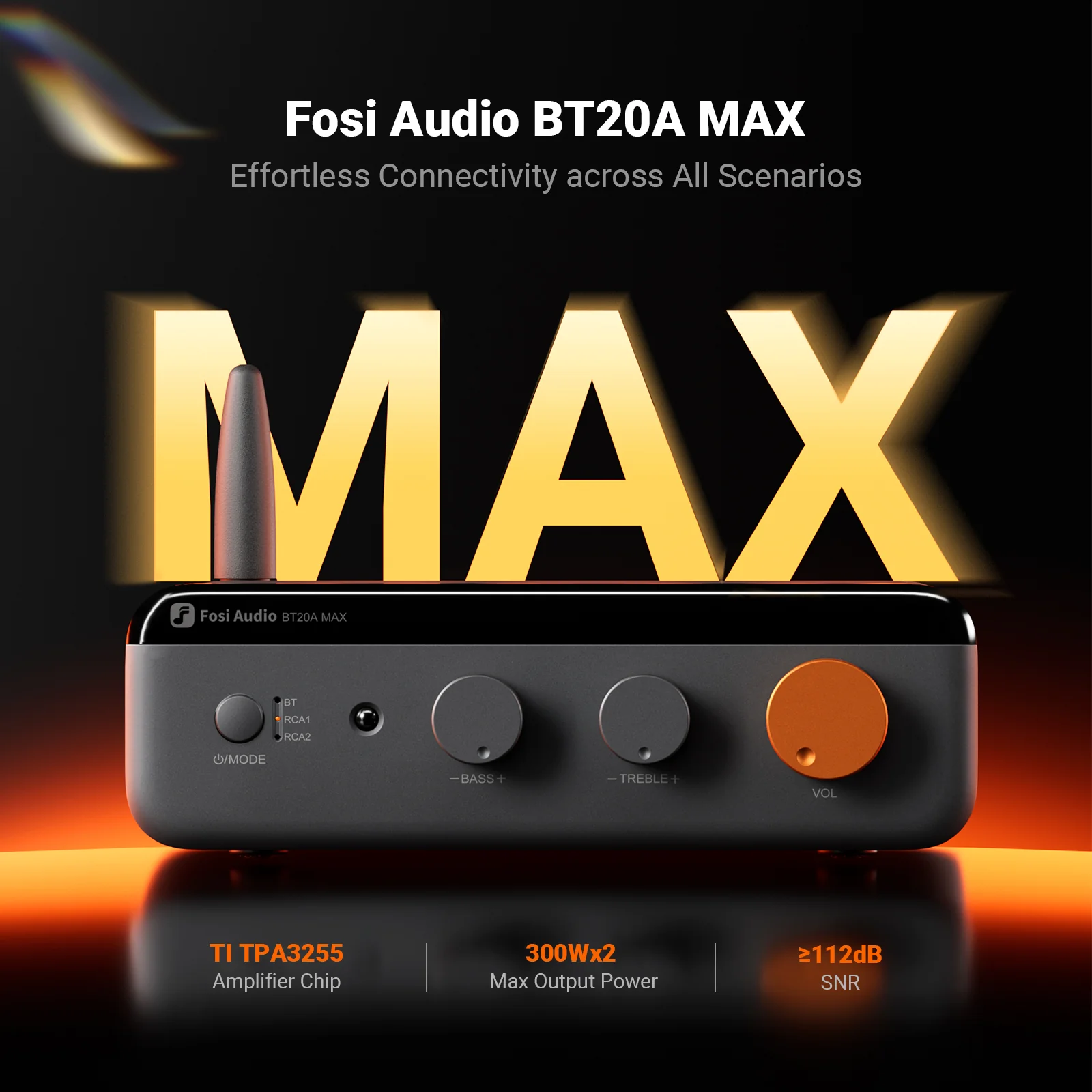 Fosi Audio BT20A MAX (48 V) wzmacniacz stereo z odbiornikiem Bluetooth